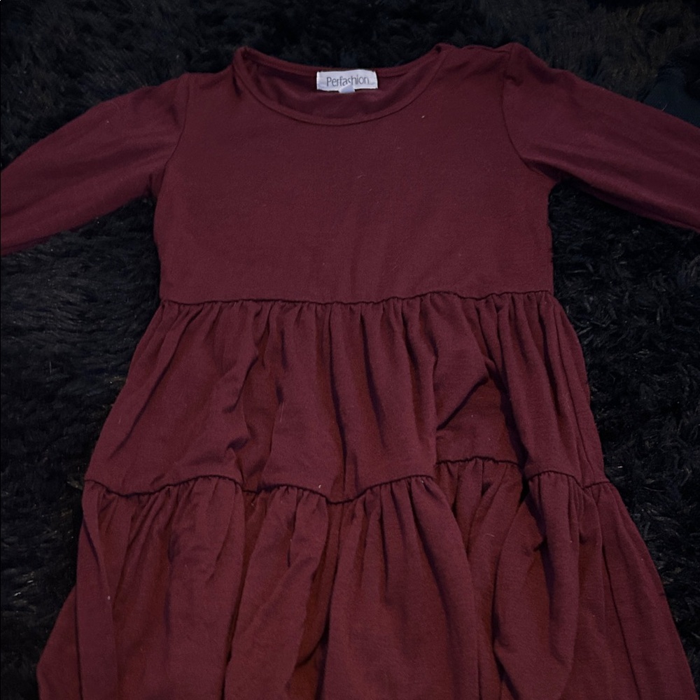 Perfection Kids Burgundy Casual Dress